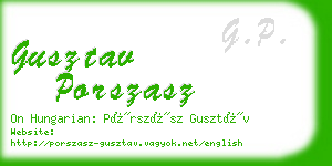 gusztav porszasz business card